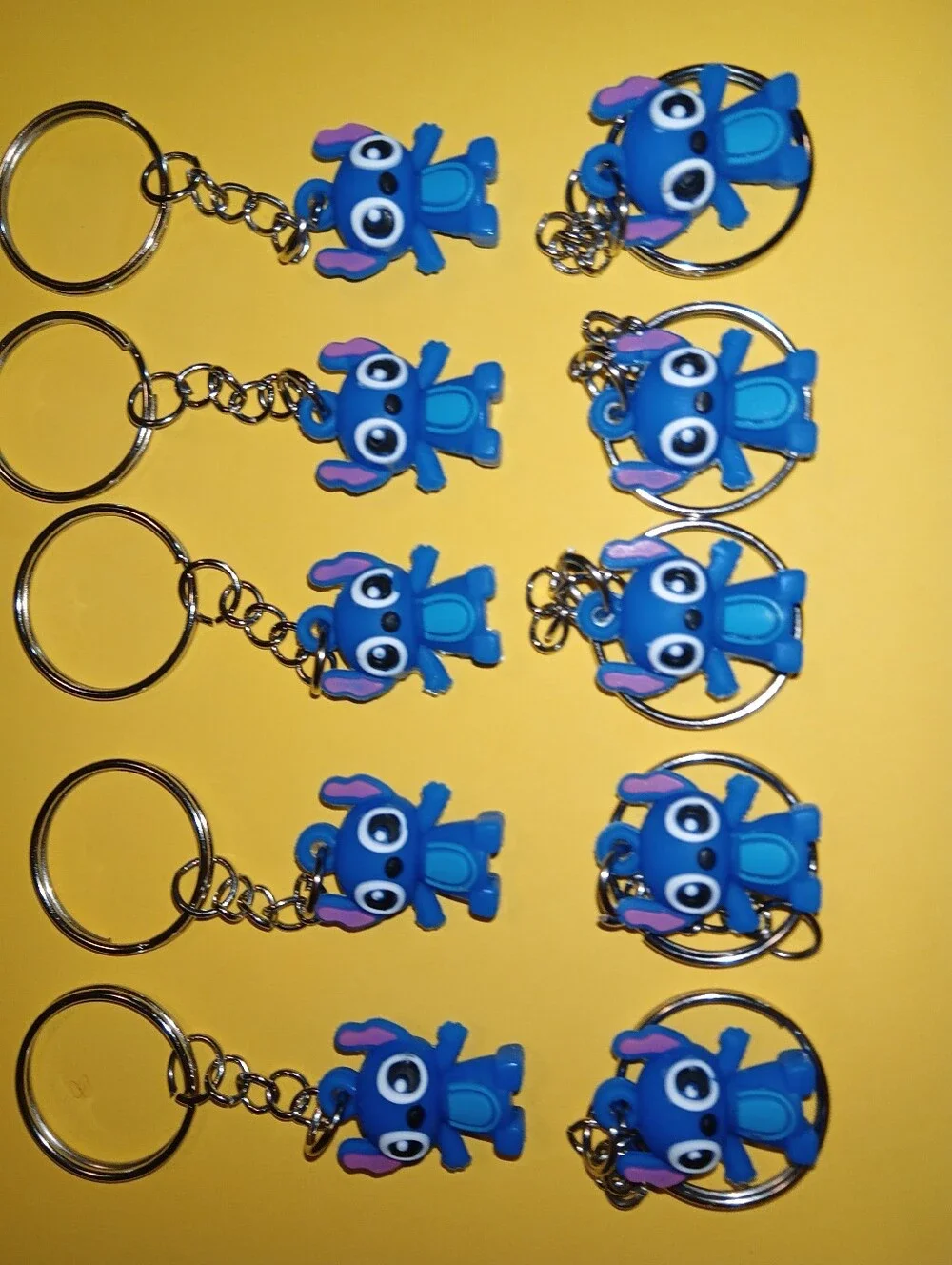 Disney Stitch Silicone Keychain - Pack of 10